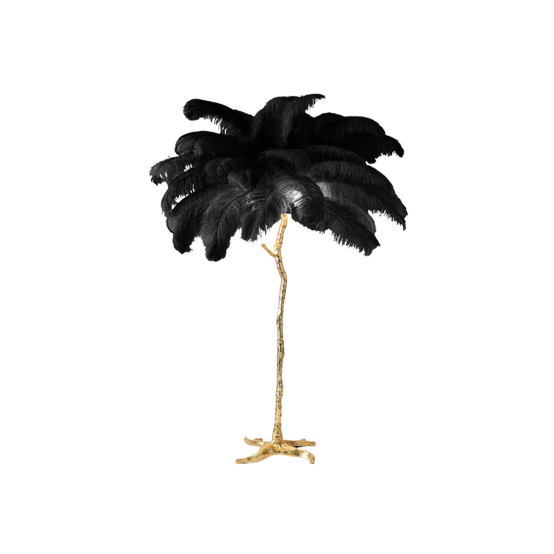 Ostrich Feather LED Floor Lamp 5'9