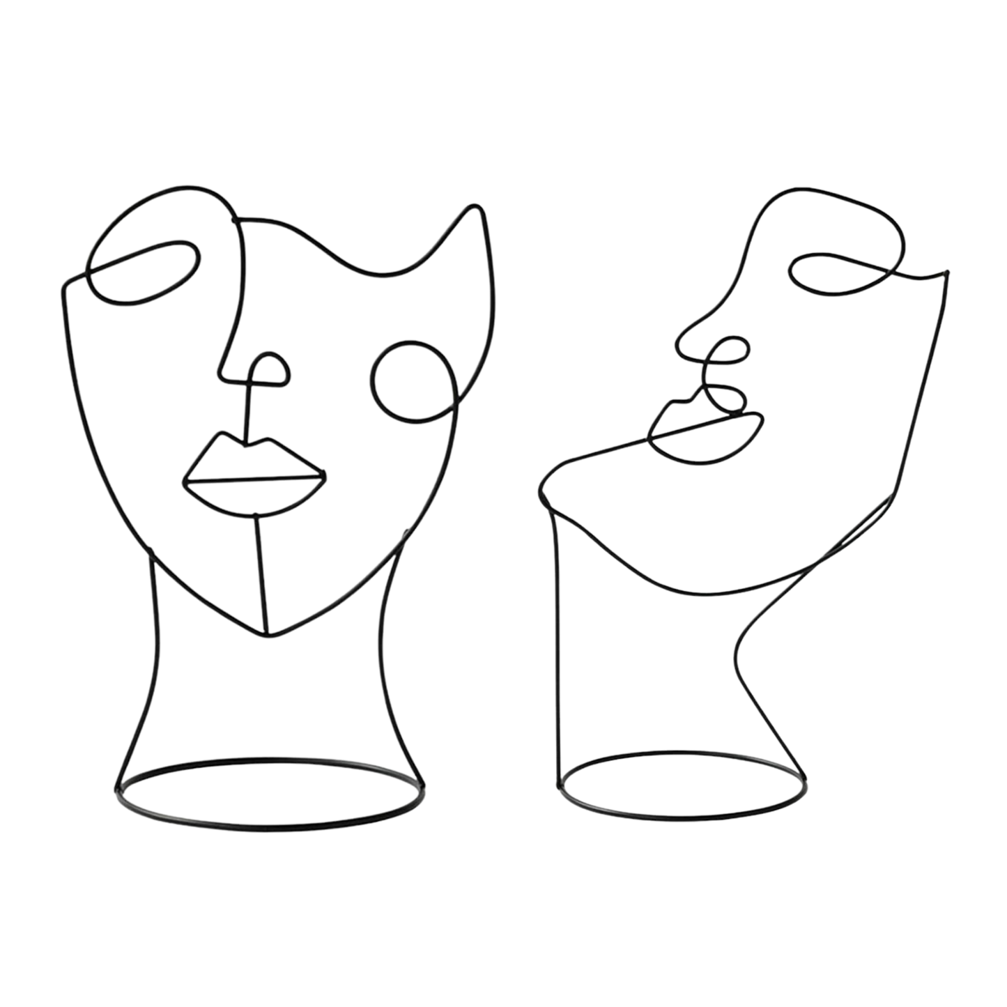 Line Abstrac Portrait Figure Stand - 2 Pieces Set