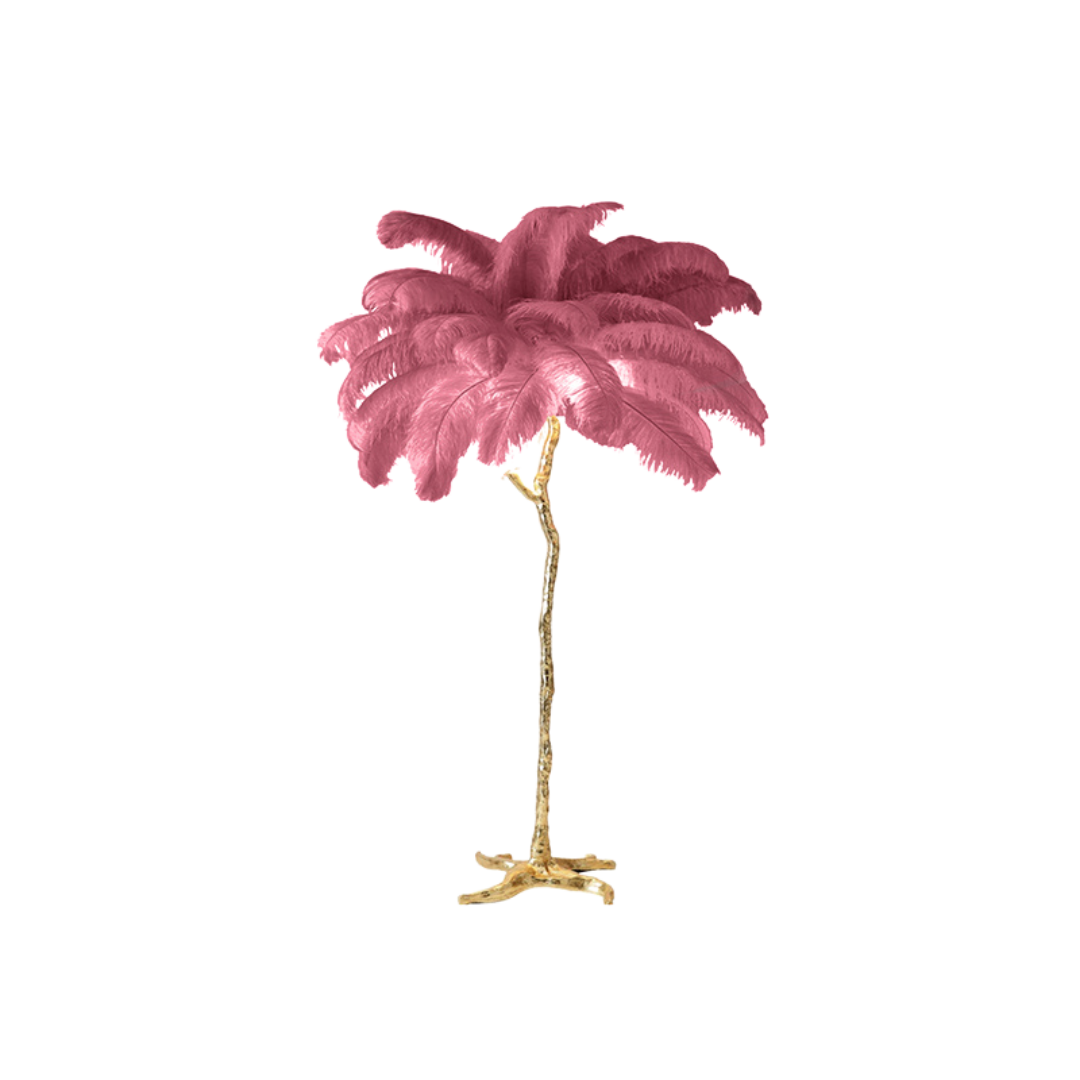 Ostrich Feather LED Floor Lamp 5'9