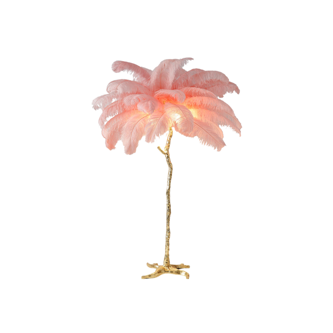 Ostrich Feather LED Floor Lamp 5'9