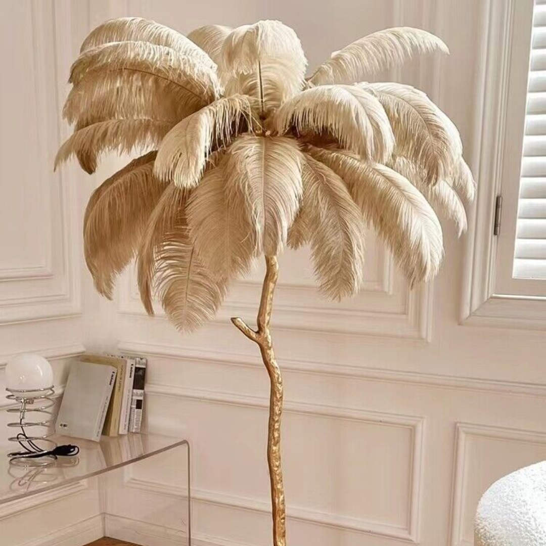 Ostrich Feather LED Floor Lamp 5'9