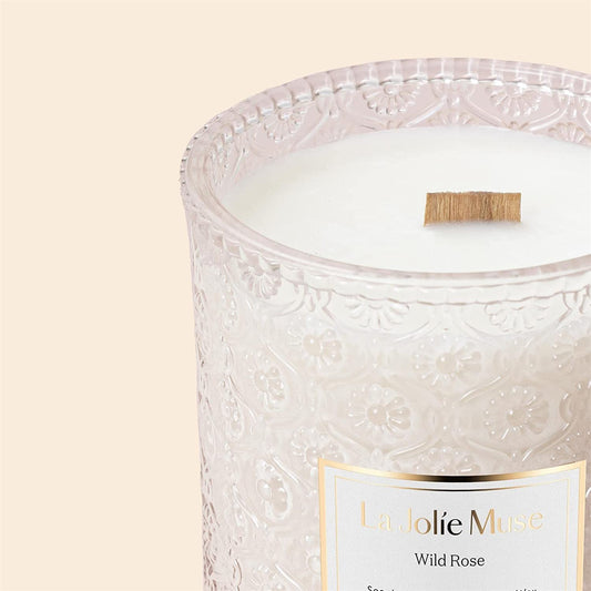 LA JOLIE MUSE Glass Jar Candle, Rose Noir & Oud