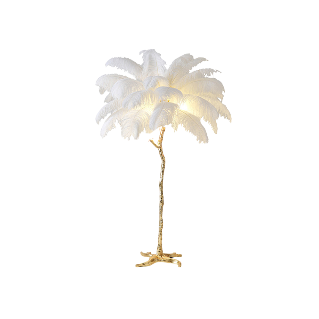 Ostrich Feather LED Floor Lamp 5'9