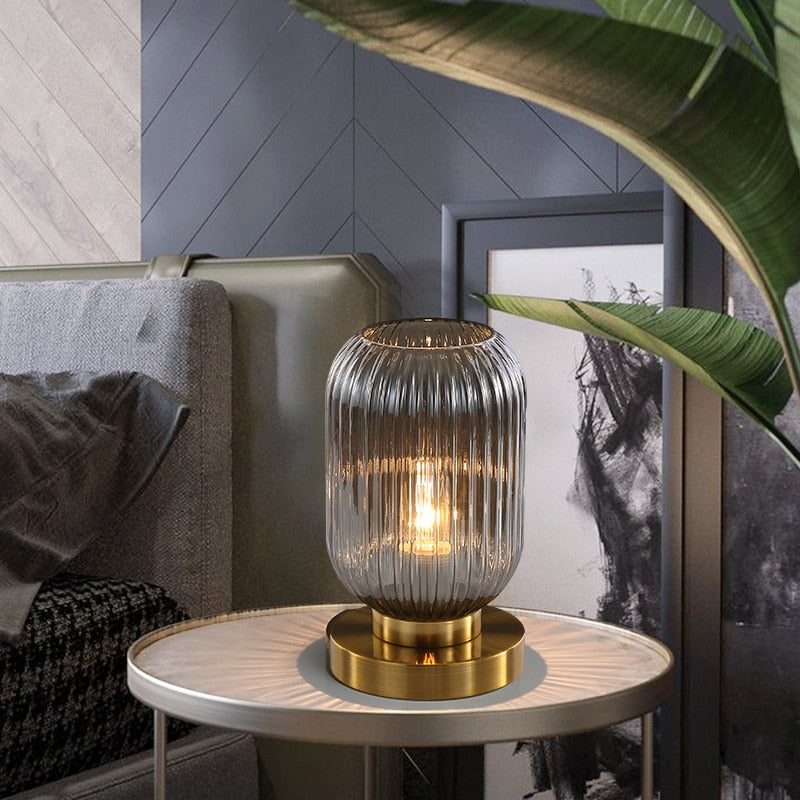Smoky Crystal Table Lamp