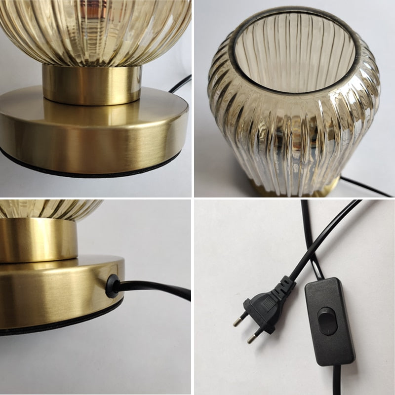 Smoky Crystal Table Lamp