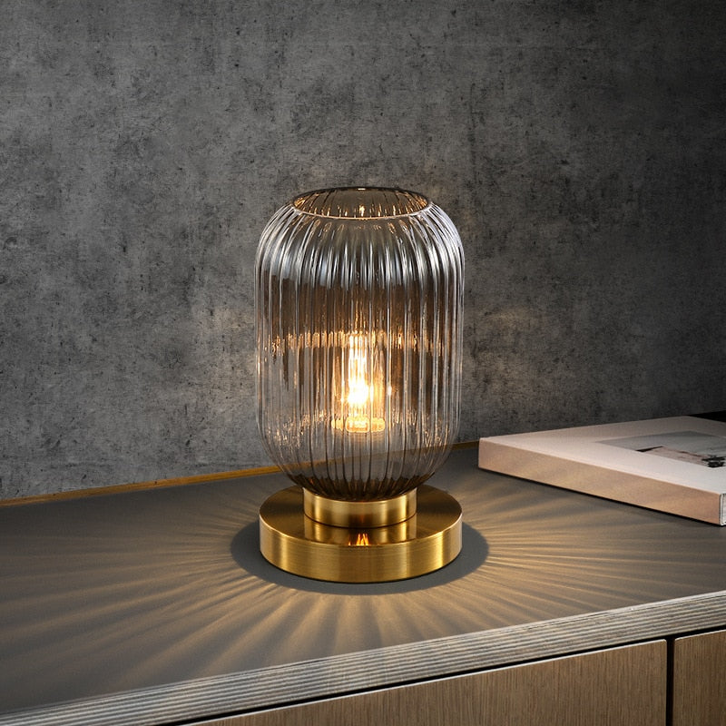 Smoky Crystal Table Lamp
