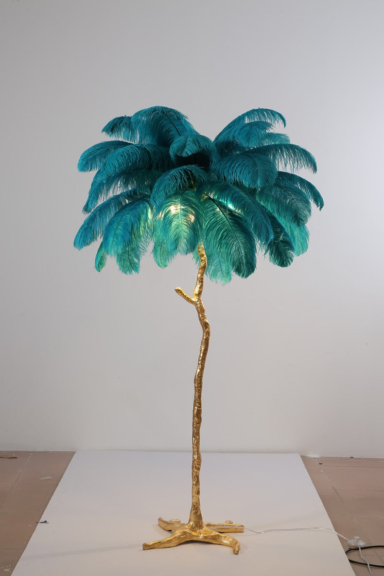Ostrich Feather LED Floor Lamp 5'9