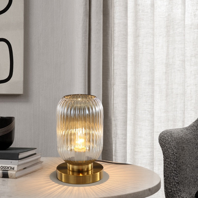 Smoky Crystal Table Lamp