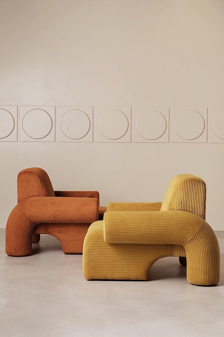 Corduroy Single Sofa Accent Chair