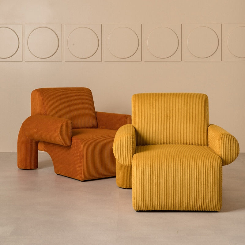 Corduroy Single Sofa Accent Chair