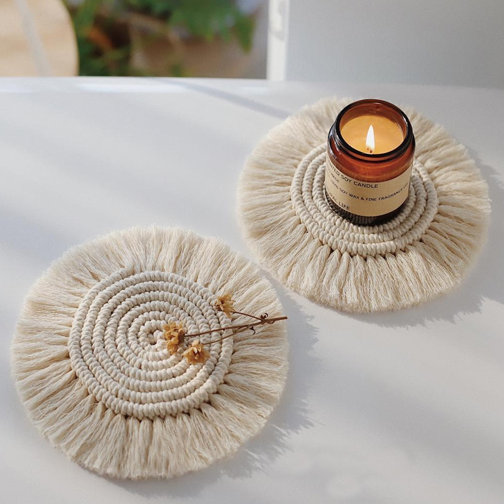 Boho Woven Coasters - Set of 4