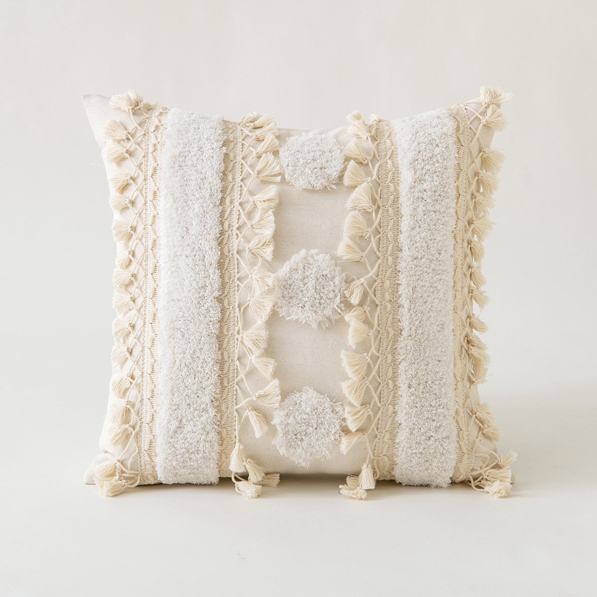 Boho Fringe Cushion Cover 18"
