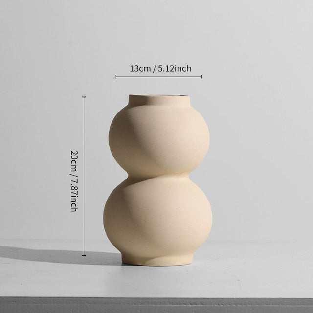 Double Gourd Clay Pot Vase 8"