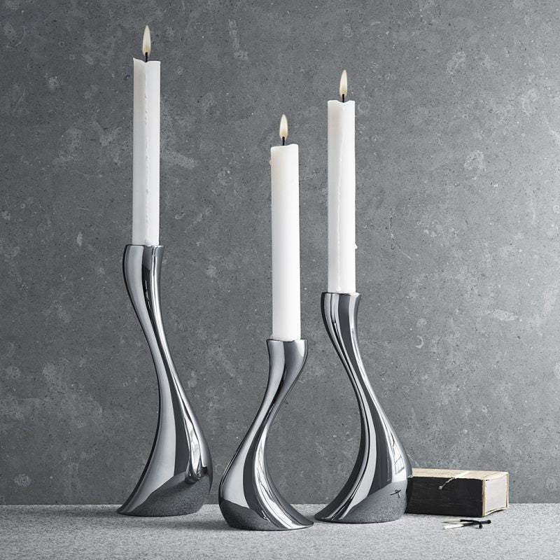 White Silver Candle Holder