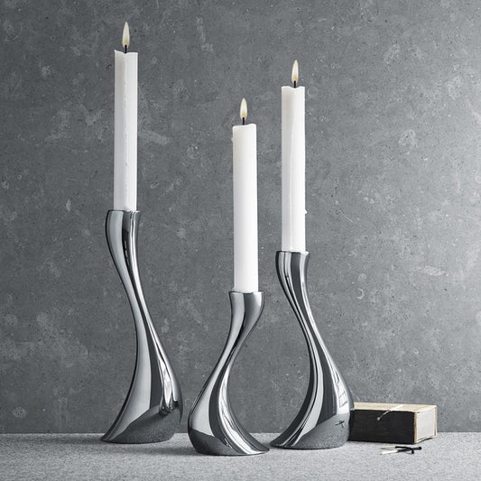 White Silver Candle Holder