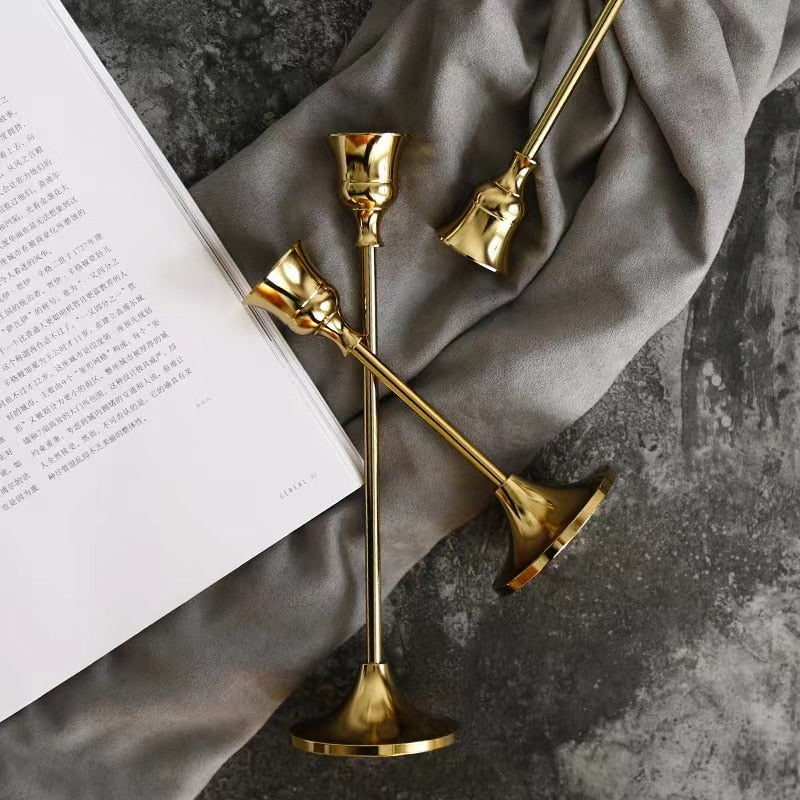 Retro Gold Candle Holders