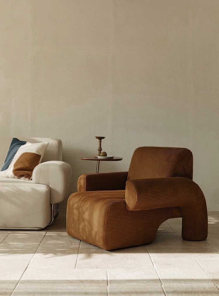Corduroy Single Sofa Accent Chair