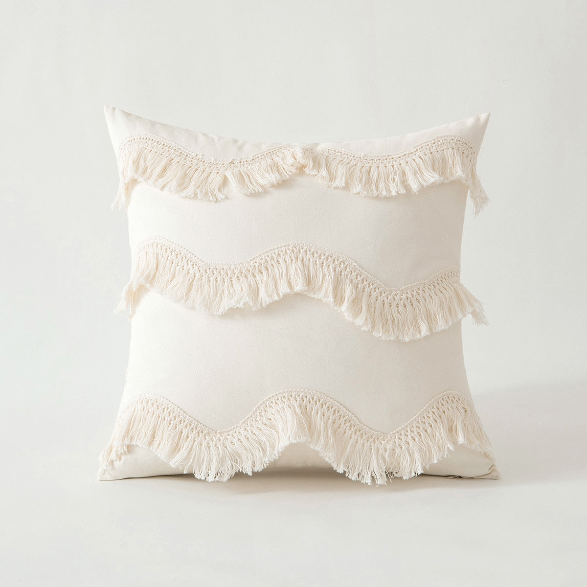 Boho Fringe Cushion Cover 18"