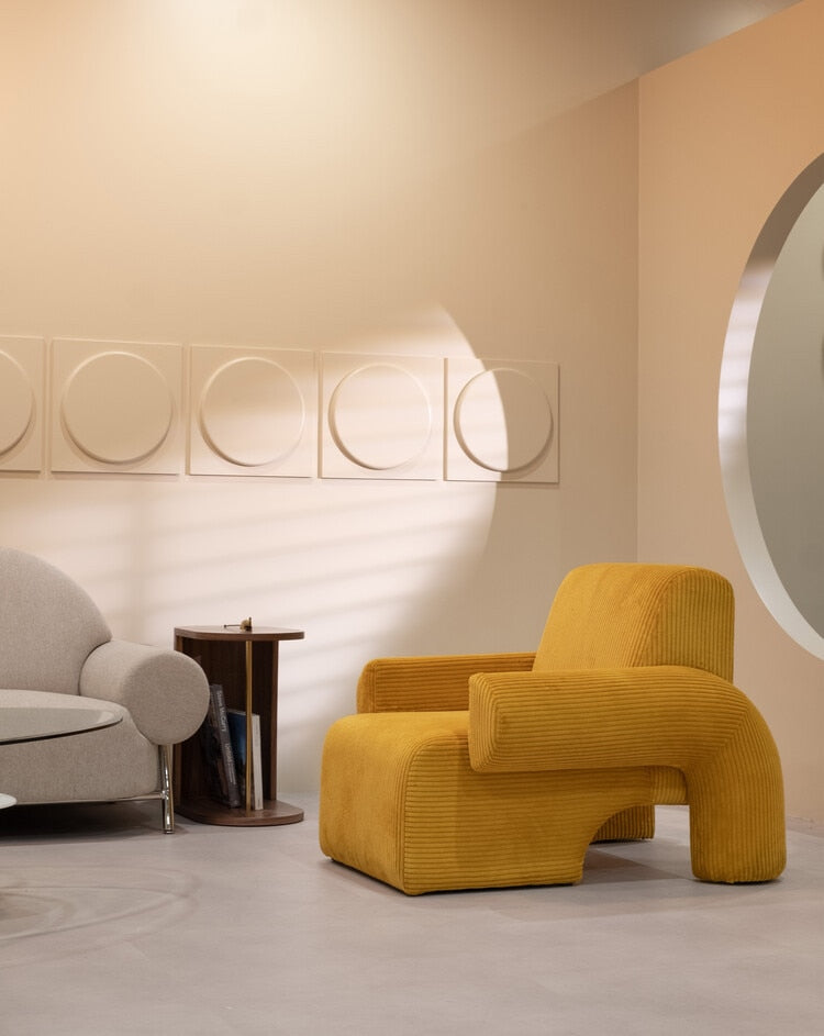 Corduroy Single Sofa Accent Chair