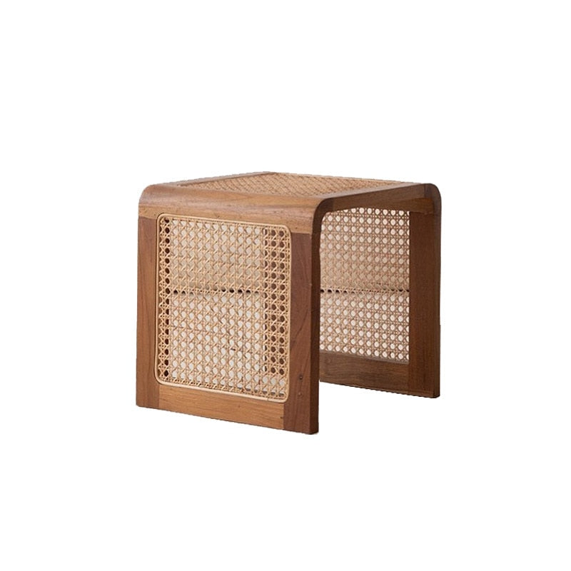 Square Rattan Stool 14"