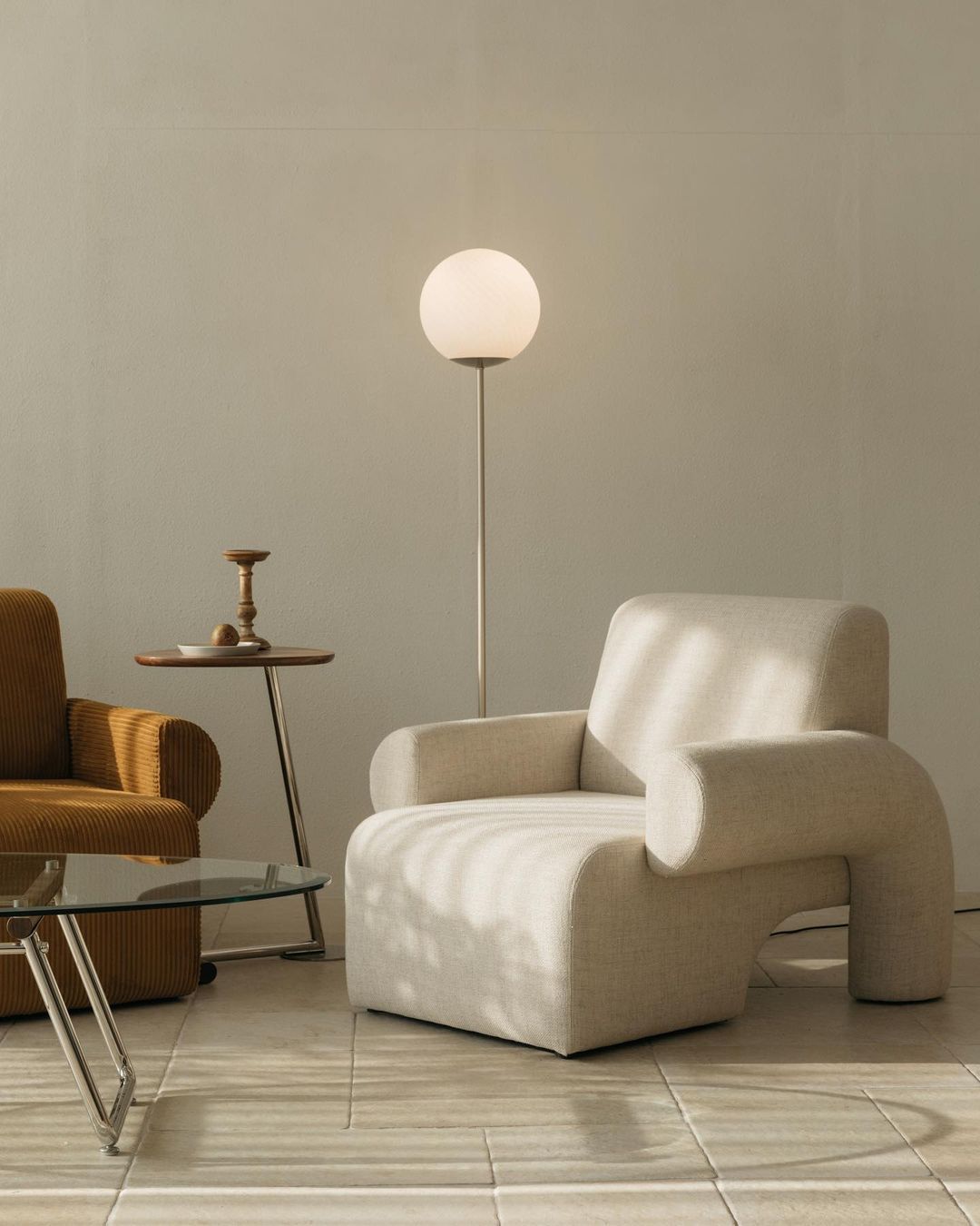 Corduroy Single Sofa Accent Chair