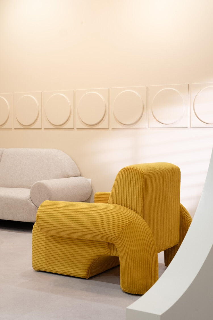 Corduroy Single Sofa Accent Chair