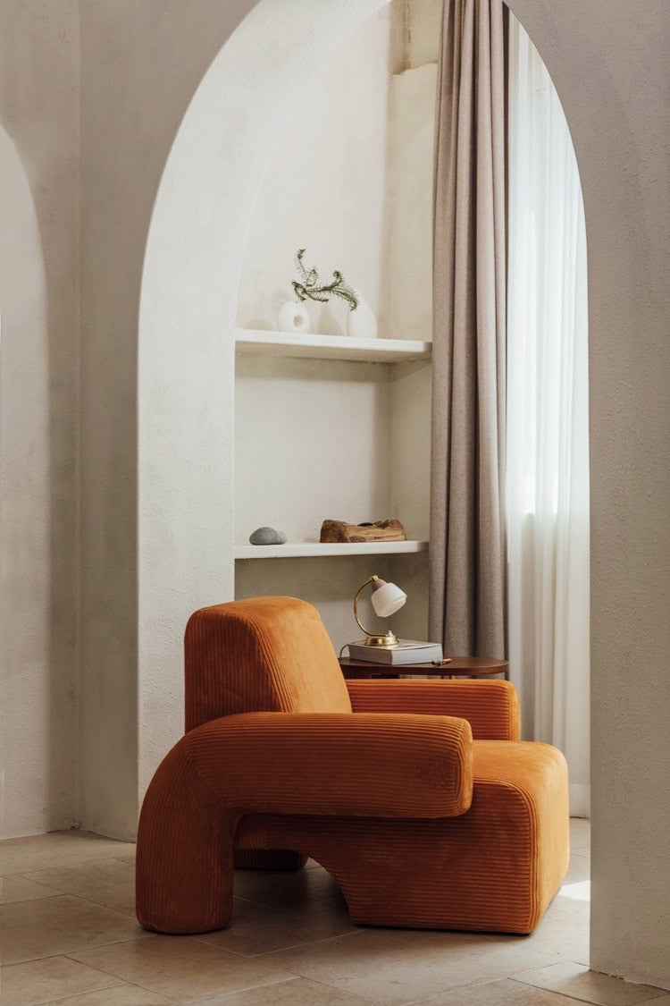 Corduroy Single Sofa Accent Chair