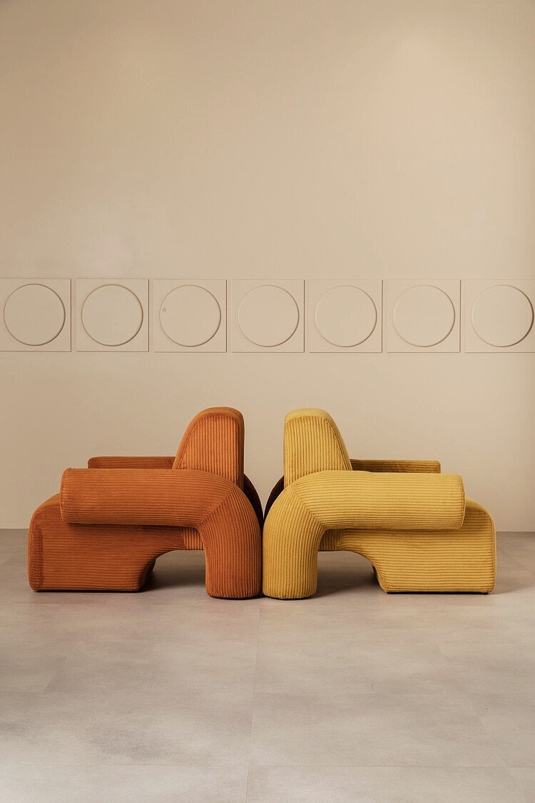 Corduroy Single Sofa Accent Chair