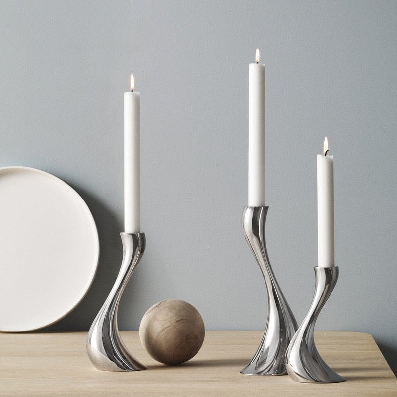White Silver Candle Holder