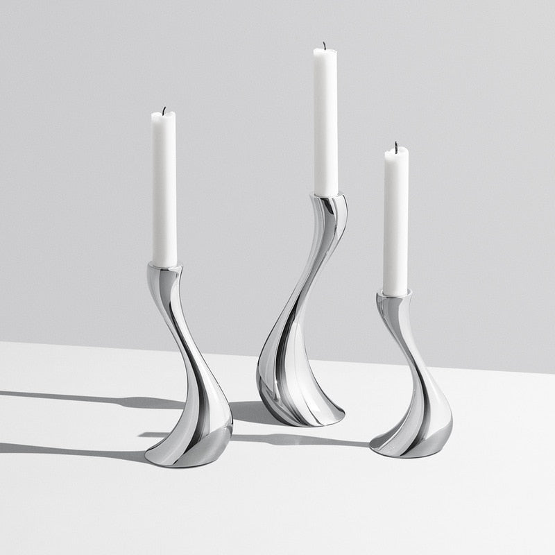 White Silver Candle Holder