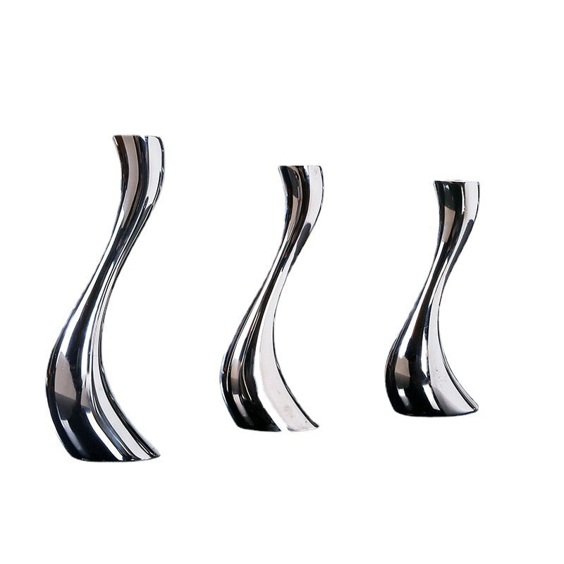 White Silver Candle Holder