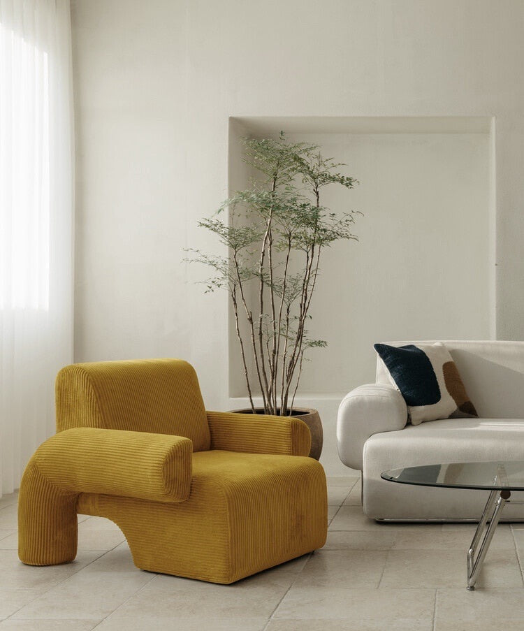 Corduroy Single Sofa Accent Chair