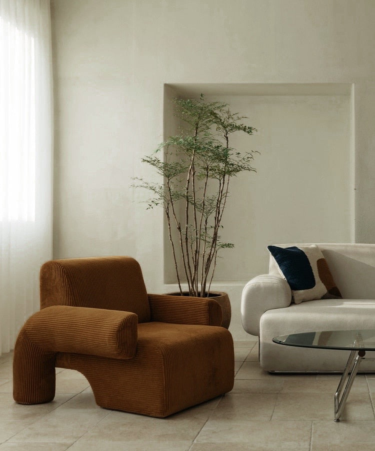 Corduroy Single Sofa Accent Chair