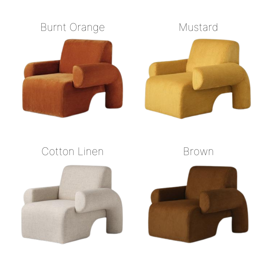 Corduroy Single Sofa Accent Chair