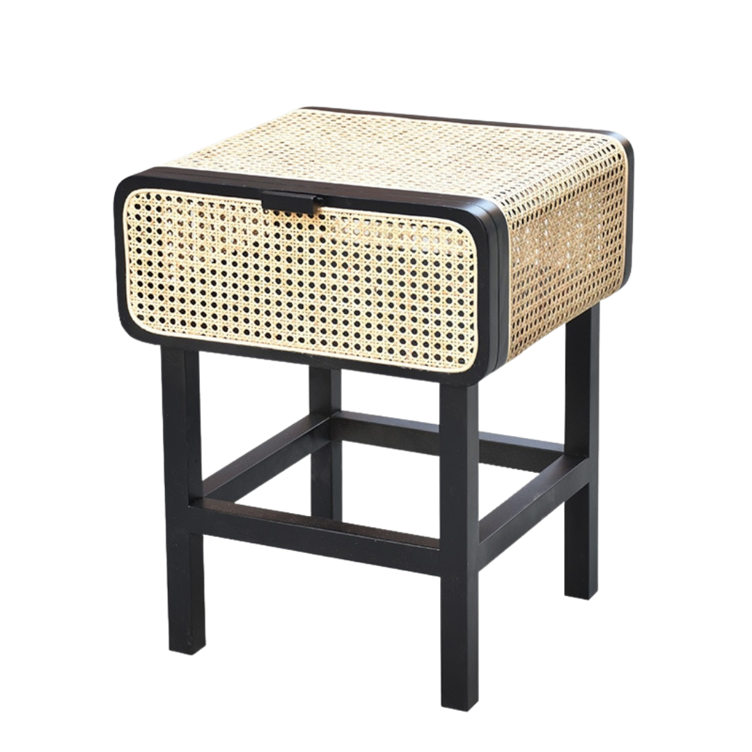Rattan Bedside Cabinet Table