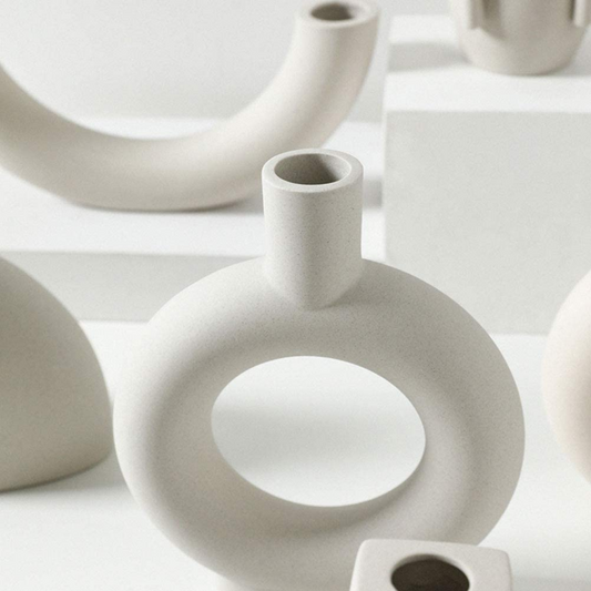 Modern Geometric Ceramic Vase 9.5"
