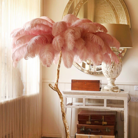 Ostrich Feather LED Floor Lamp 5'9