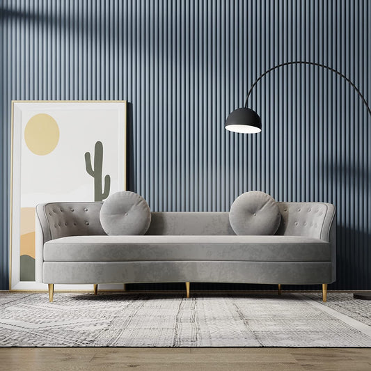 MGH Curved Velvet Couch 99"