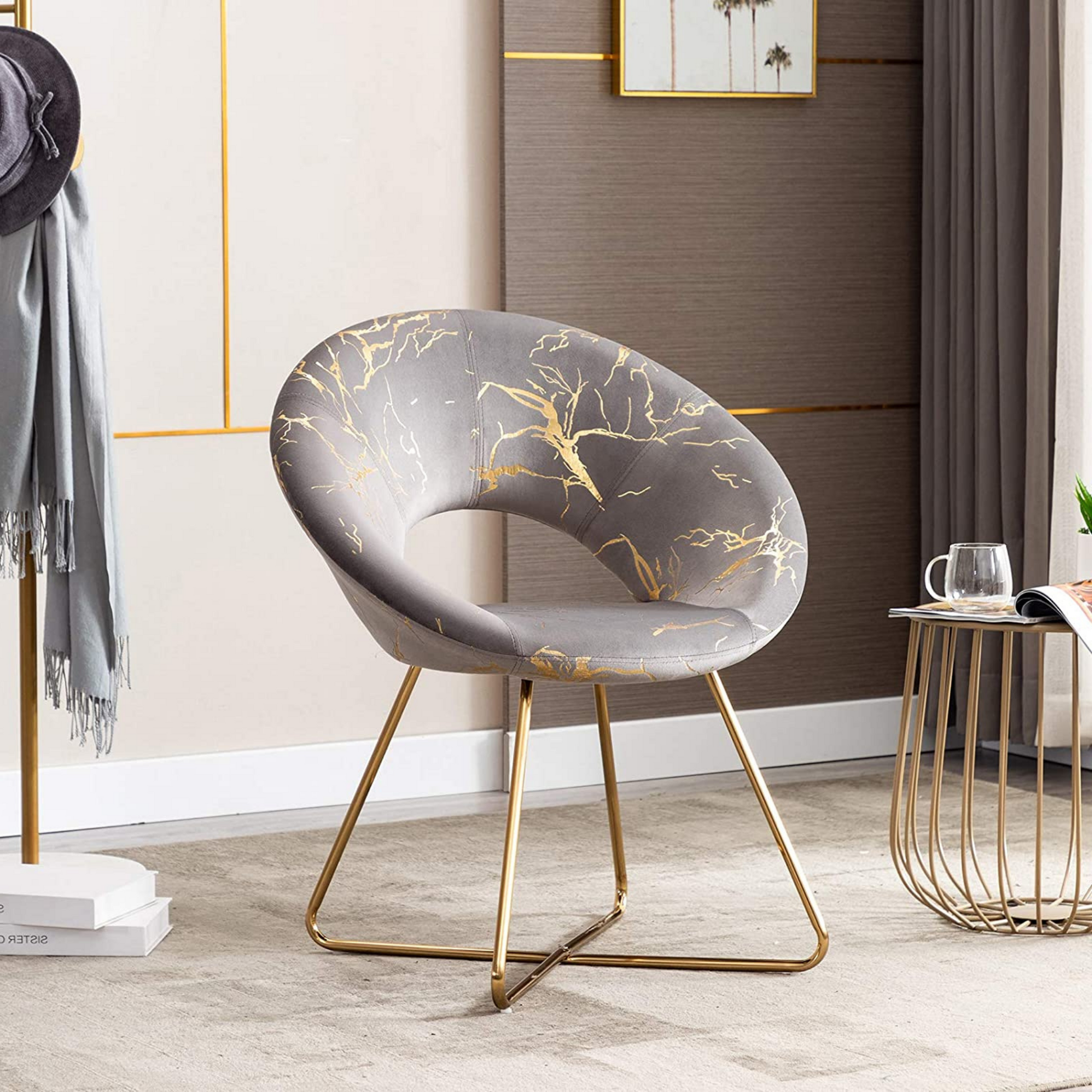 Duhome Accent Vanity Chair Velvet Gramercy Place