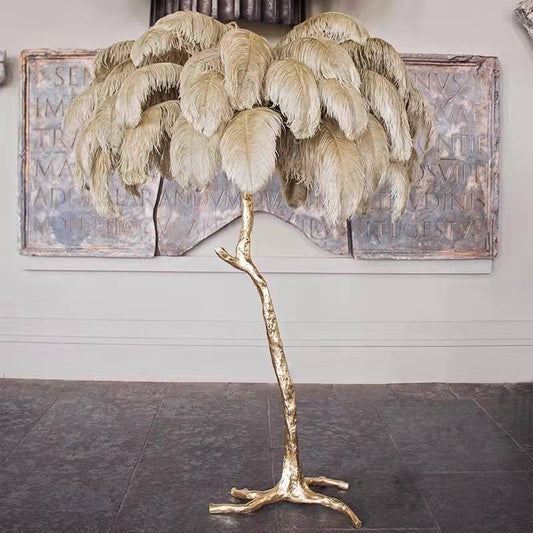 Ostrich Feather LED Floor Lamp 5'9