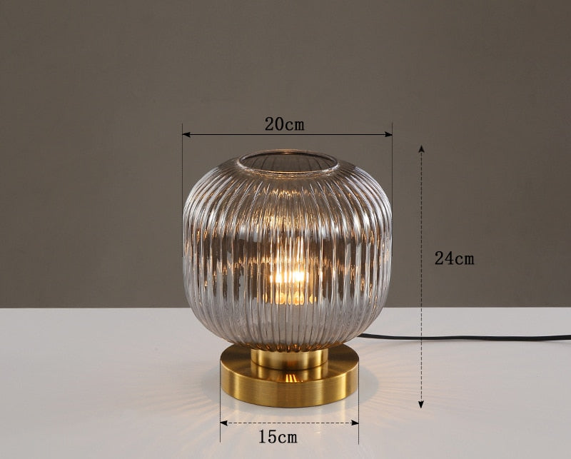 Smoky Crystal Table Lamp