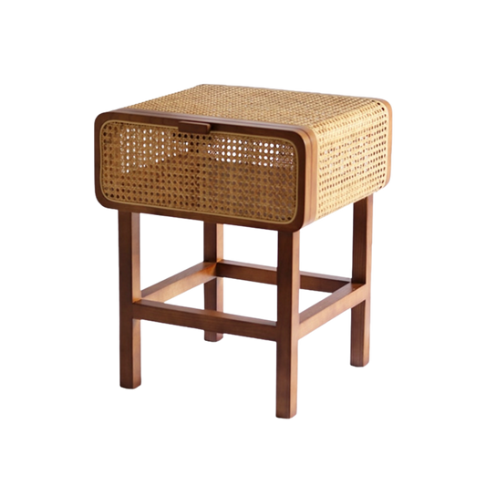 Rattan Bedside Cabinet Table