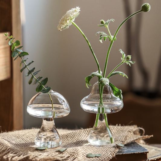 Mushroom Glass Vase - Set of 2