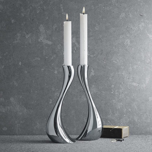White Silver Candle Holder