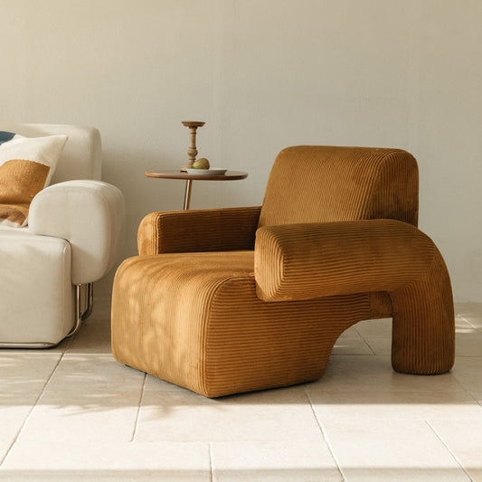 Corduroy Single Sofa Accent Chair