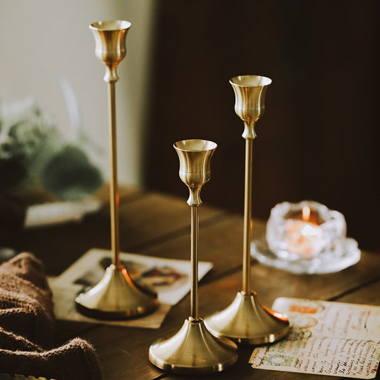 Retro Gold Candle Holders