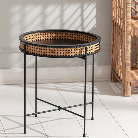 Rattan Side Table 16"